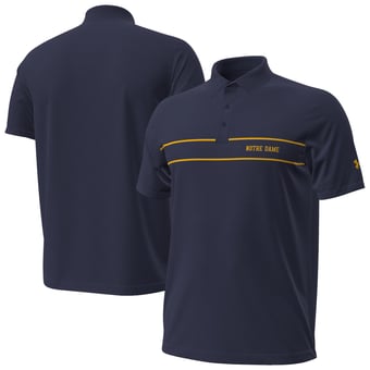 Men's Under Armour Navy Notre Dame Fighting Irish 2026 Sideline Playoff Chest Stripe Polo