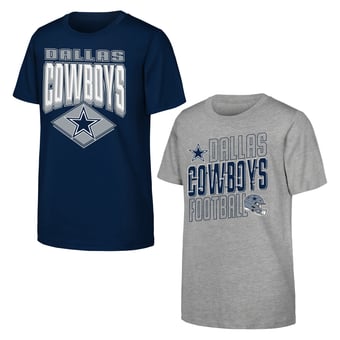 Youth Outerstuff Gray/Navy Dallas Cowboys Trench Kings 2-Pack T-Shirt Set