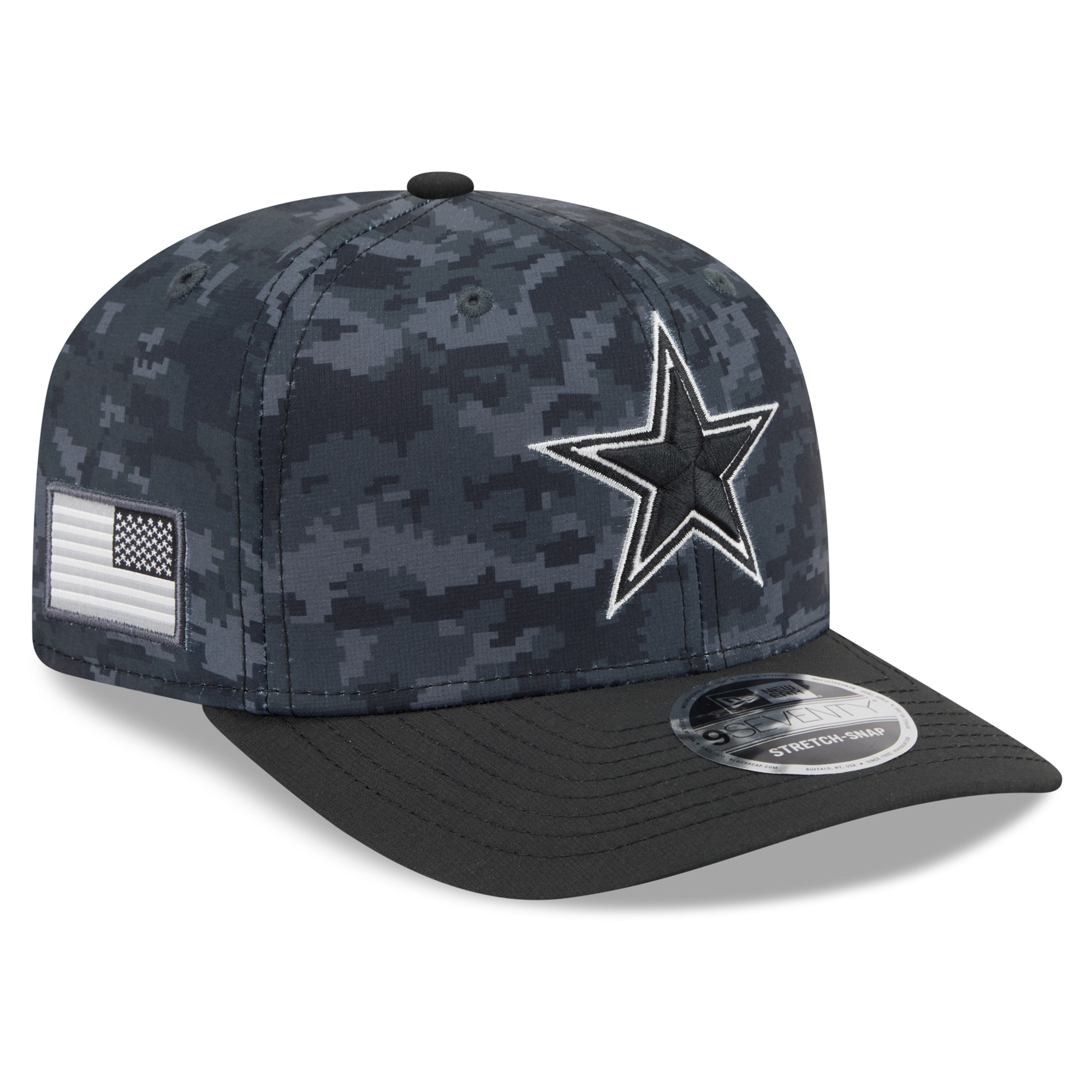 Youth New Era Black Dallas Cowboys 2026 Salute To Service 9SEVENTY Adjustable Hat