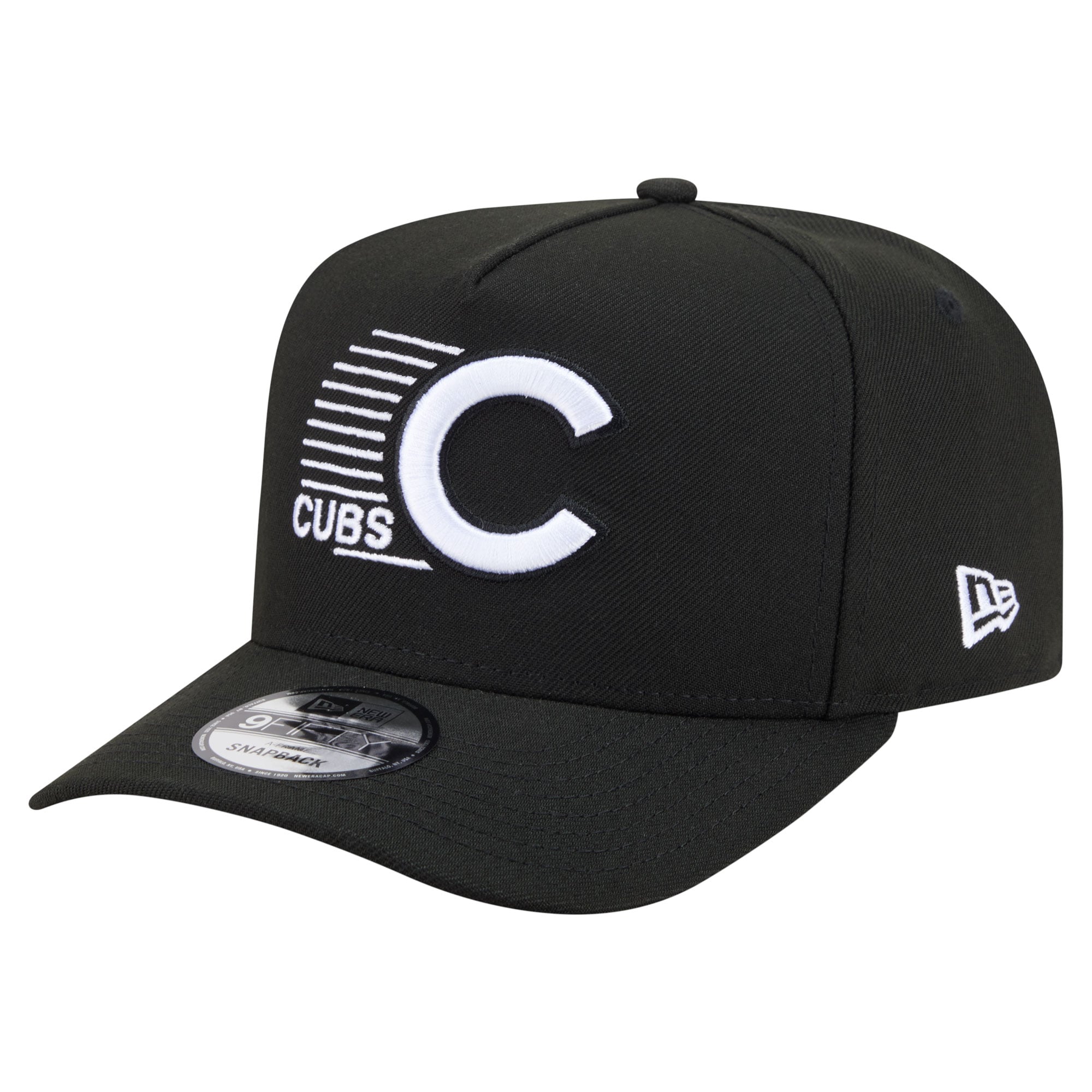 Men's New Era  Black Chicago Cubs Motion A-Frame 9FIFTY Snapback Hat