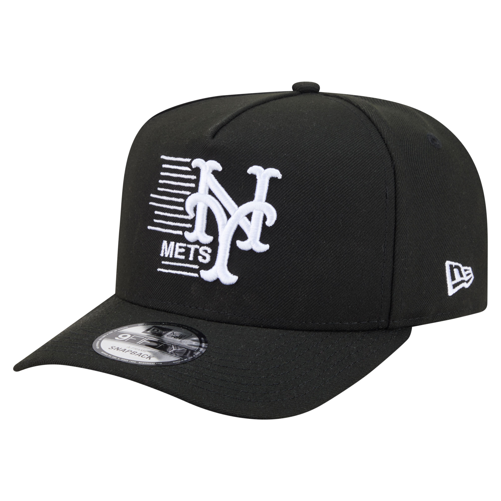 Men's New Era  Black New York Mets Motion A-Frame 9FIFTY Snapback Hat