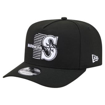 Men's New Era  Black Seattle Mariners Motion A-Frame 9FIFTY Snapback Hat
