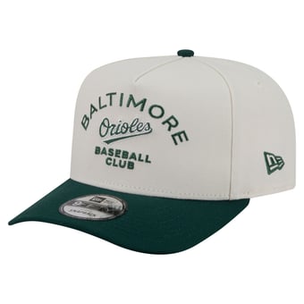 Men's New Era  Cream/Dark Green Baltimore Orioles Chrome A-Frame 9FIFTY Snapback Hat