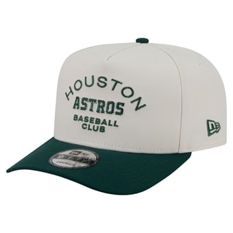 Men's New Era  Cream/Dark Green Houston Astros Chrome A-Frame 9FIFTY Snapback Hat