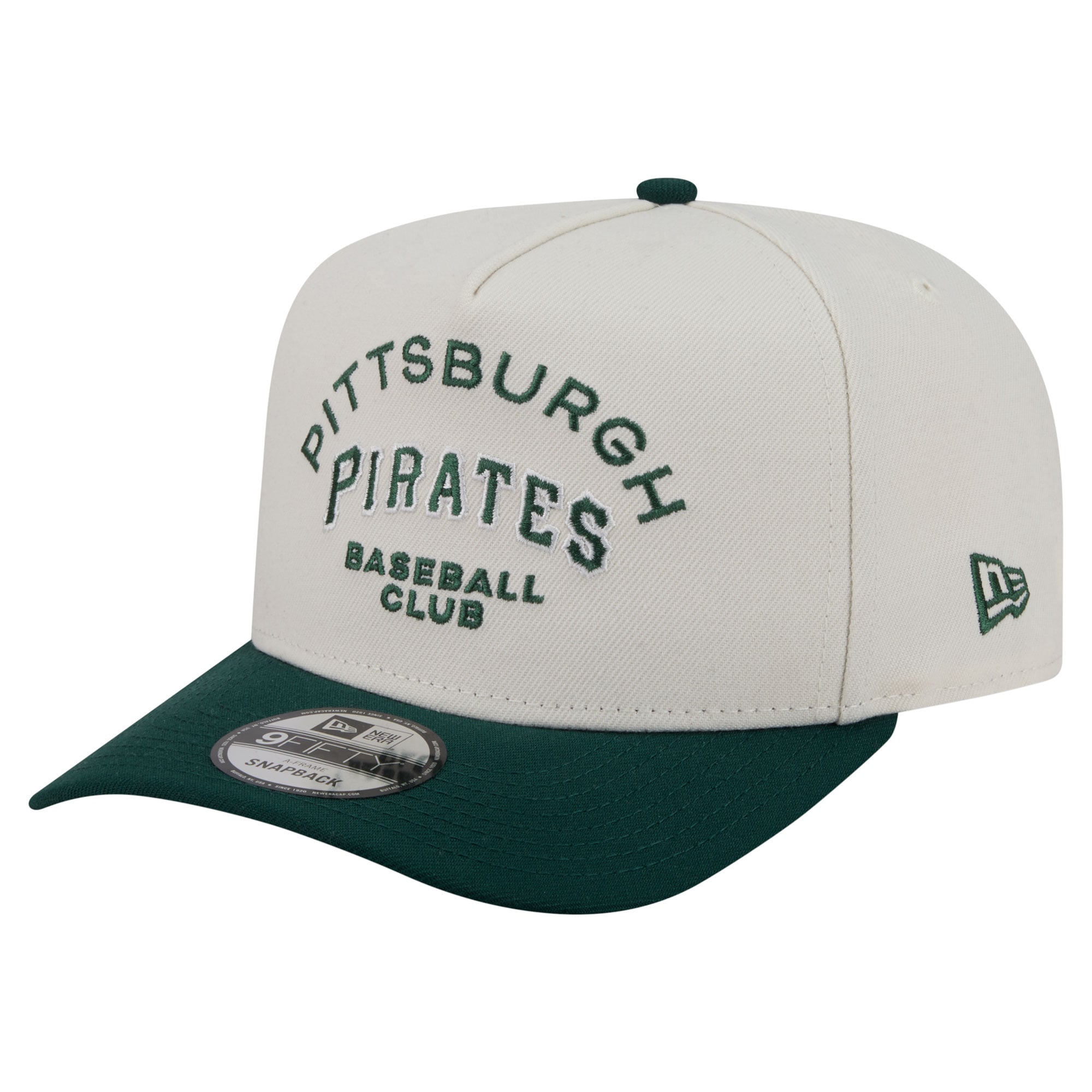 Men's New Era  Cream/Dark Green Pittsburgh Pirates Chrome A-Frame 9FIFTY Snapback Hat