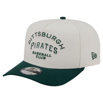 Men's New Era  Cream/Dark Green Pittsburgh Pirates Chrome A-Frame 9FIFTY Snapback Hat