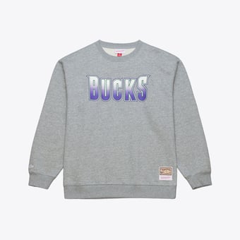 Men's Mitchell & Ness Heather Gray Milwaukee Bucks Walk-Off Fleece Sweatshirt
