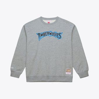Men's Mitchell & Ness Heather Gray Minnesota Timberwolves Walk-Off Fleece Sweatshirt