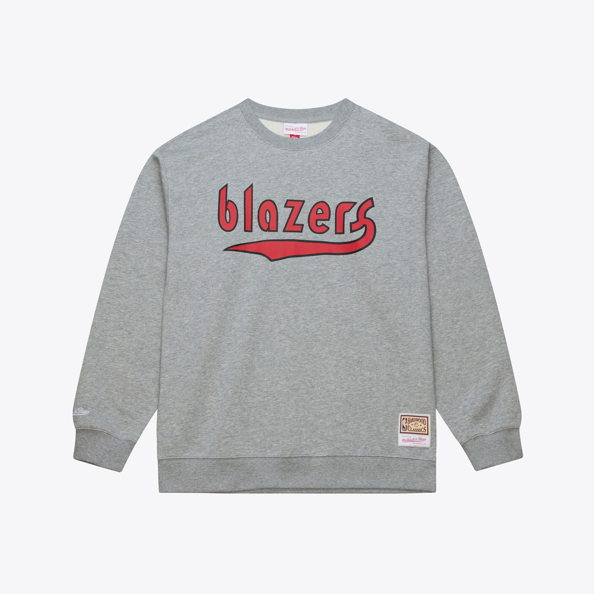 Men's Mitchell & Ness Heather Gray Portland Trail Blazers Walk-Off Fleece Sweatshirt