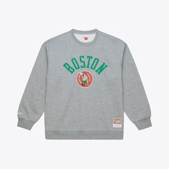 Men's Mitchell & Ness Heather Gray Boston Celtics Walk-Off Fleece Sweatshirt