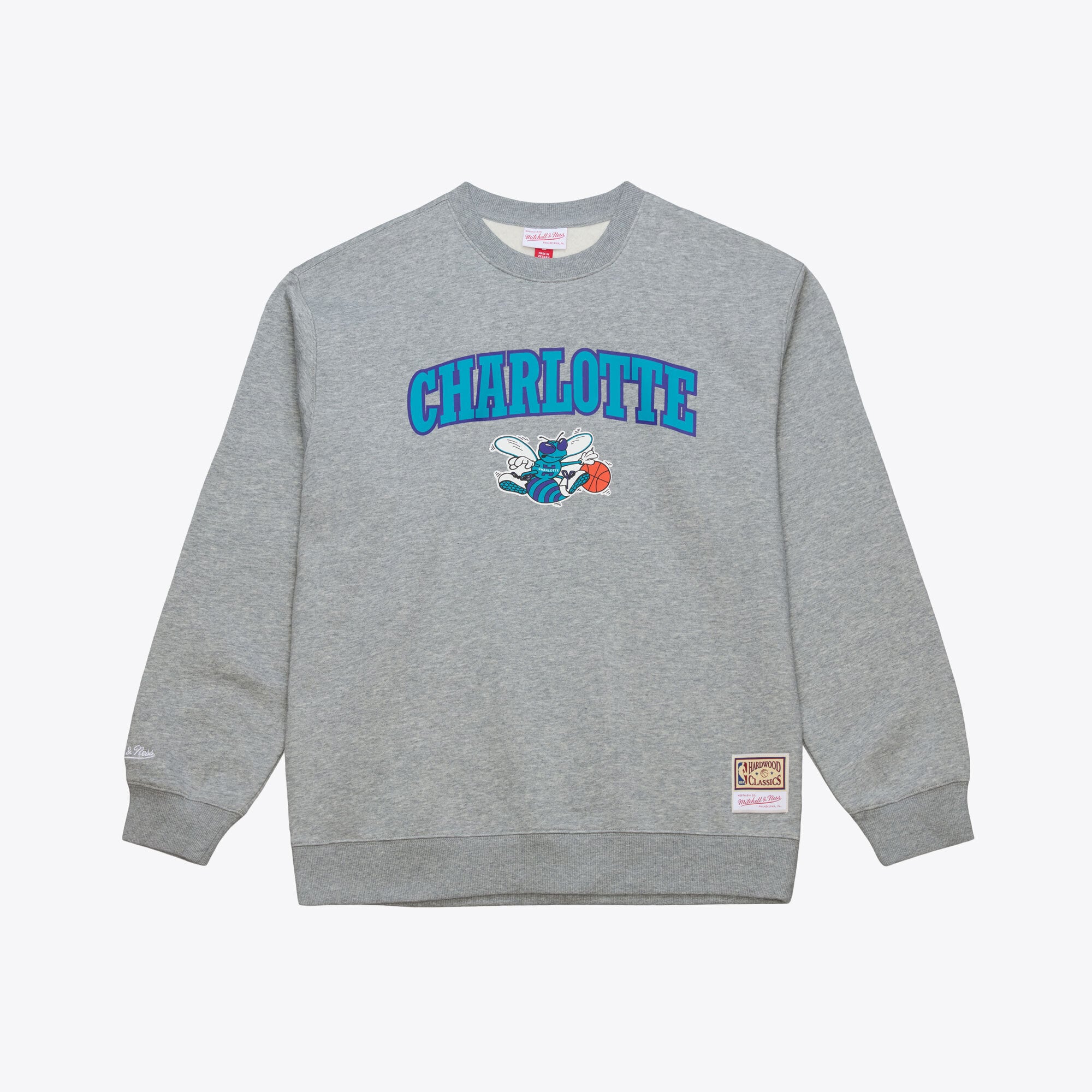 Men's Mitchell & Ness Heather Gray Charlotte Hornets Walk-Off Fleece Sweatshirt