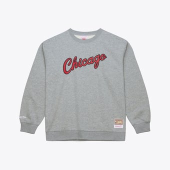 Men's Mitchell & Ness Heather Gray Chicago Bulls Walk-Off Fleece Sweatshirt