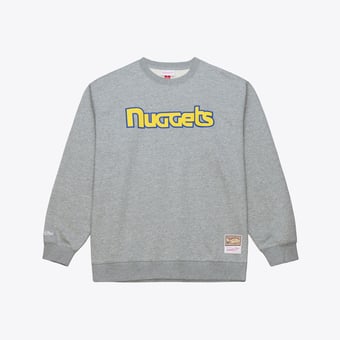 Men's Mitchell & Ness Heather Gray Denver Nuggets Walk-Off Fleece Sweatshirt