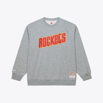 Men's Mitchell & Ness Heather Gray Houston Rockets Walk-Off Fleece Sweatshirt