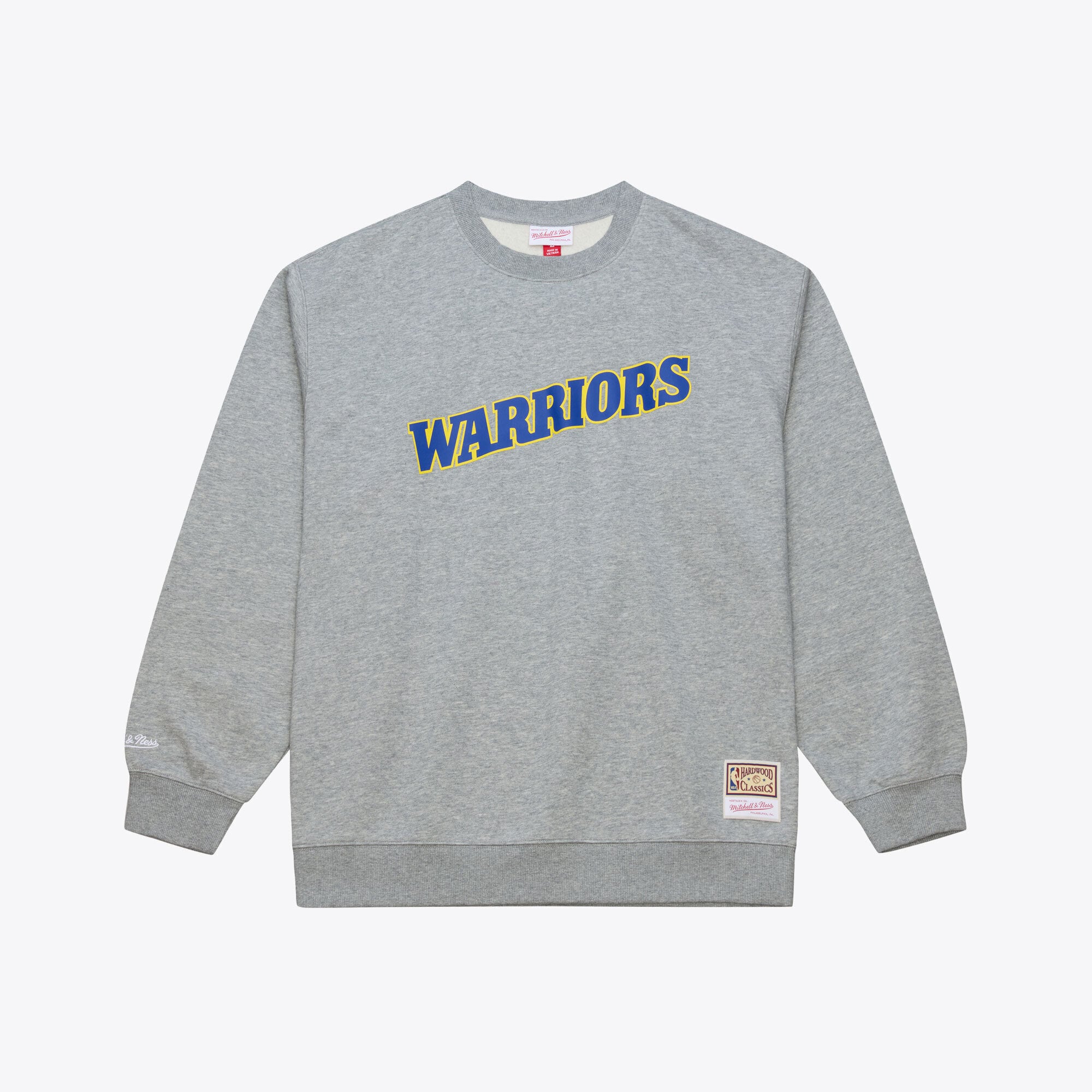 Men's Mitchell & Ness Heather Gray Golden State Warriors Walk-Off Fleece Sweatshirt