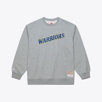 Men's Mitchell & Ness Heather Gray Golden State Warriors Walk-Off Fleece Sweatshirt