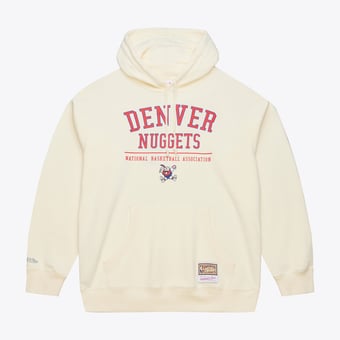 Men's Mitchell & Ness Cream Denver Nuggets Walk-Off Fleece Hoodie