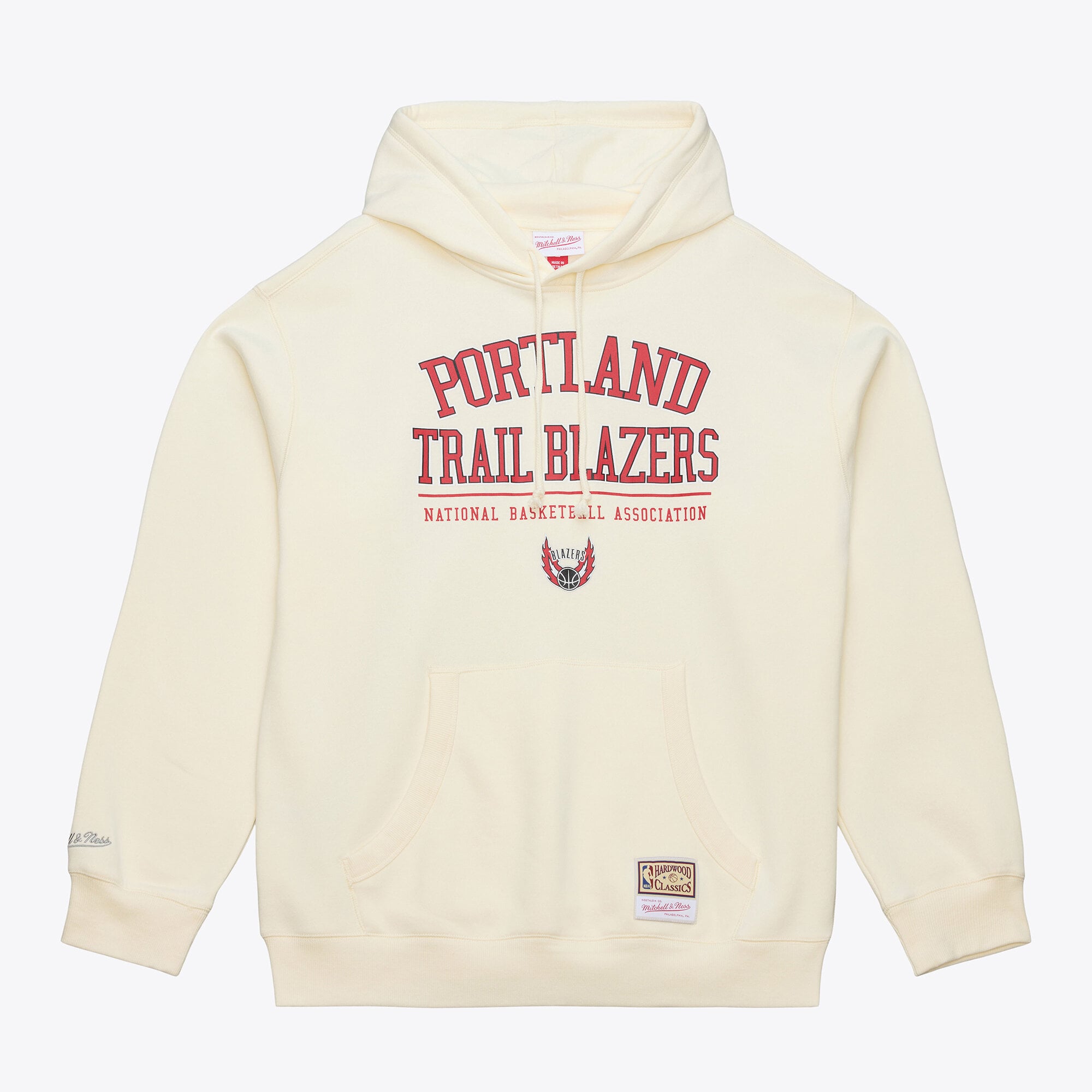 Men's Mitchell & Ness Cream Portland Trail Blazers Walk-Off Fleece Hoodie