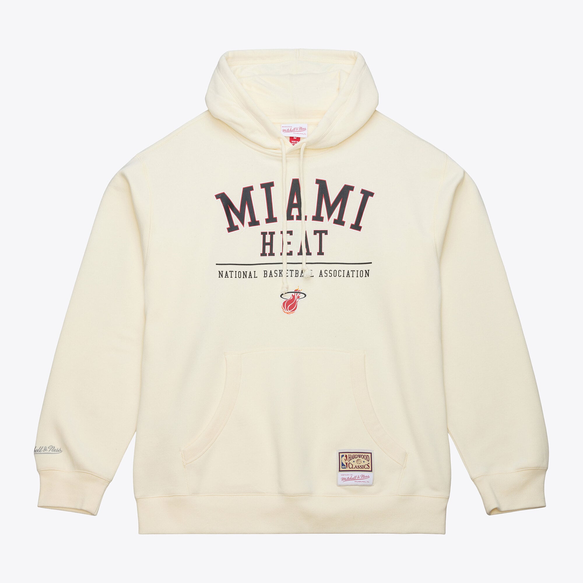 Men's Mitchell & Ness Cream Miami Heat Walk-Off Fleece Hoodie