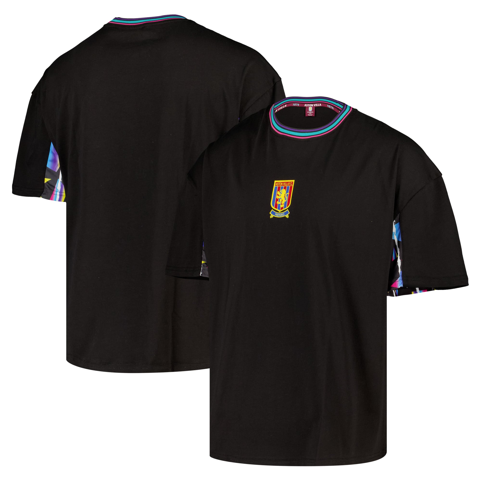 Aston Villa Retro Oversized T-Shirt - Black - Mens