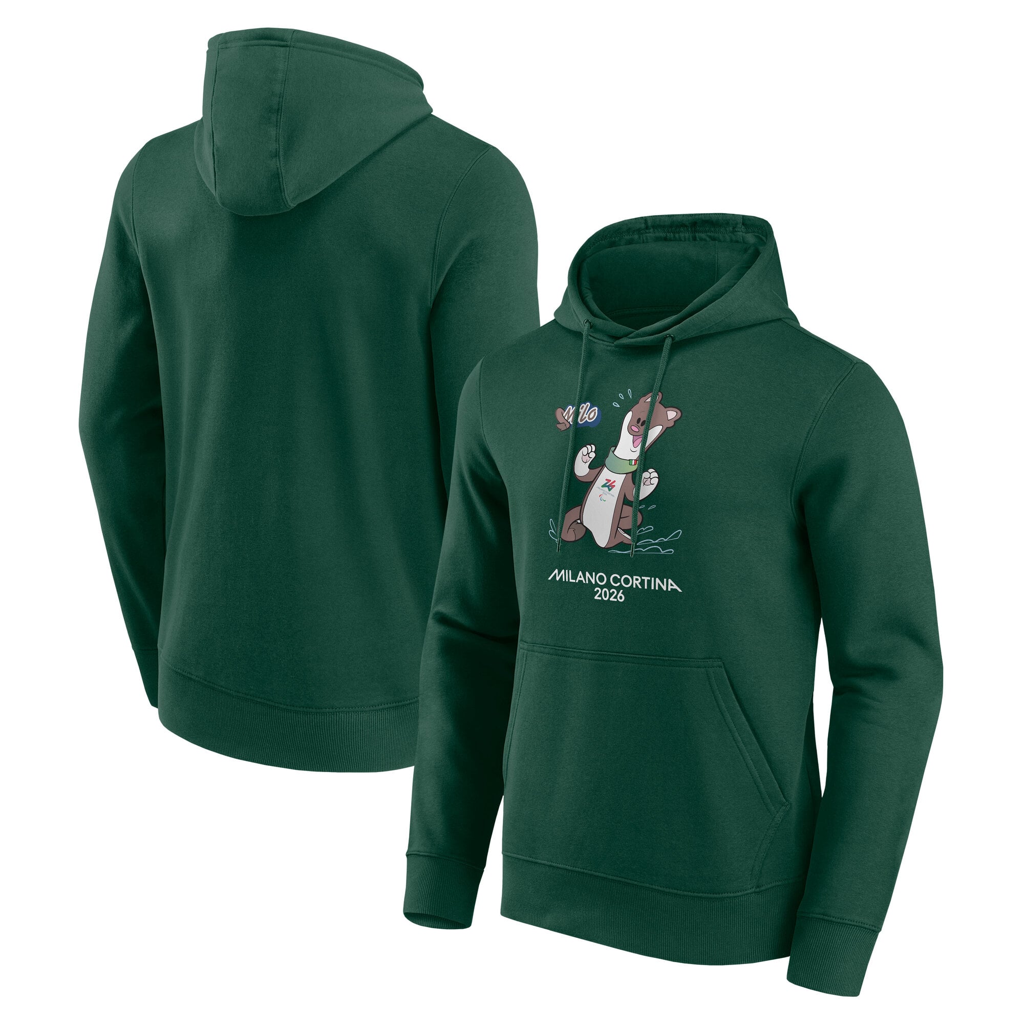 Felpa con cappuccio grafica Milo Mascot Paralimpiadi Milano Cortina 2026 - Verde