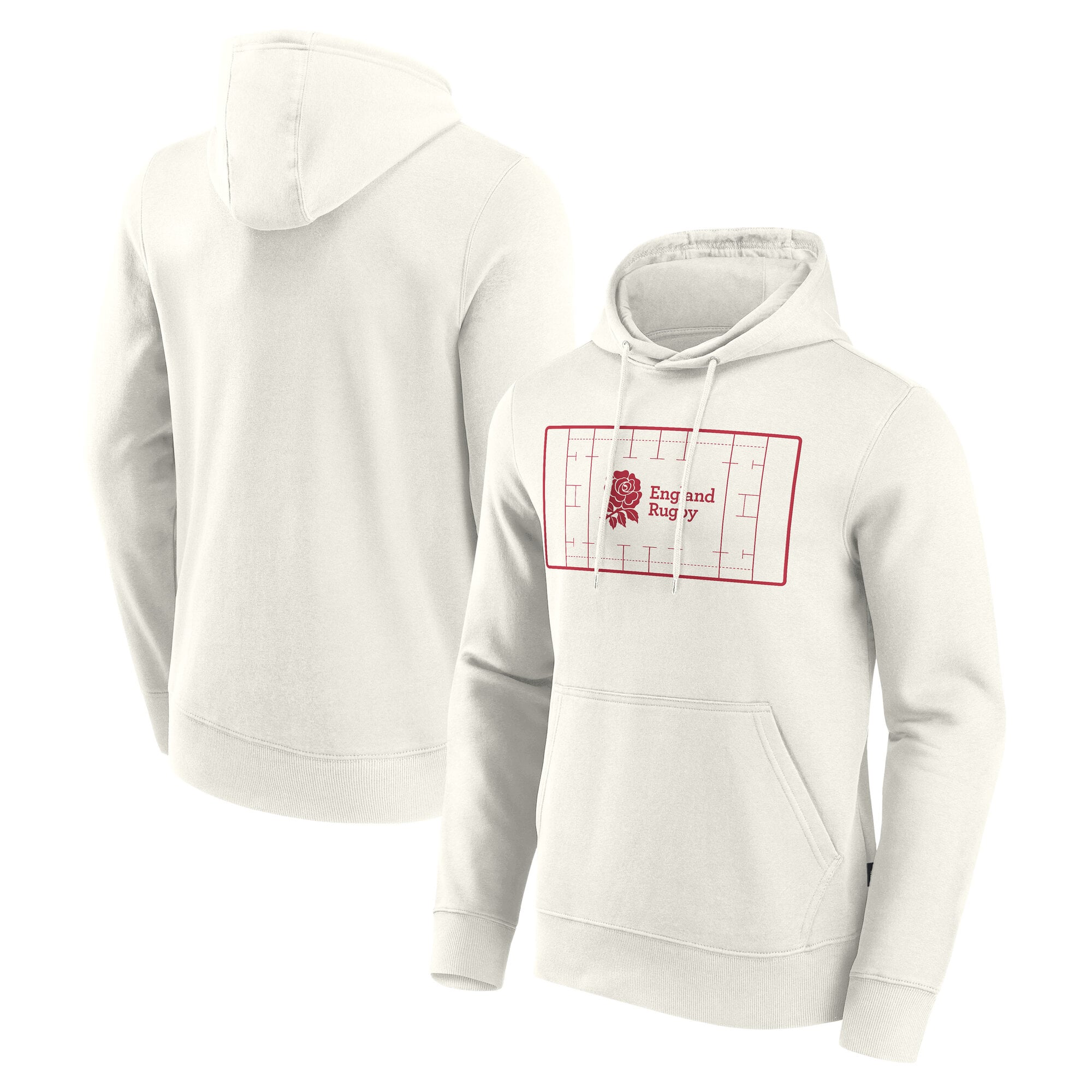 Felpa con cappuccio grafica con logo England Rugby - Bianco sporco