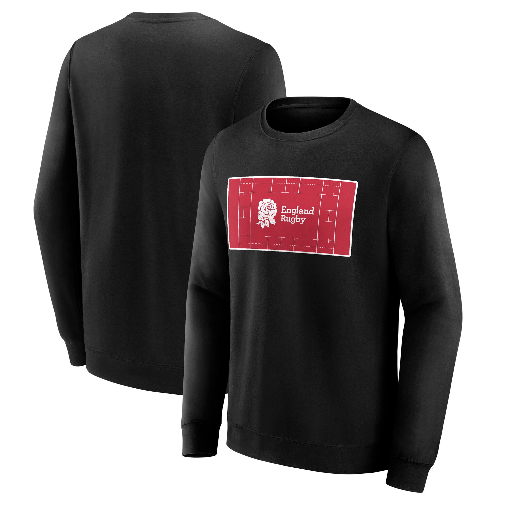 Felpa girocollo con grafica e logo Rugby - Nera - Junior