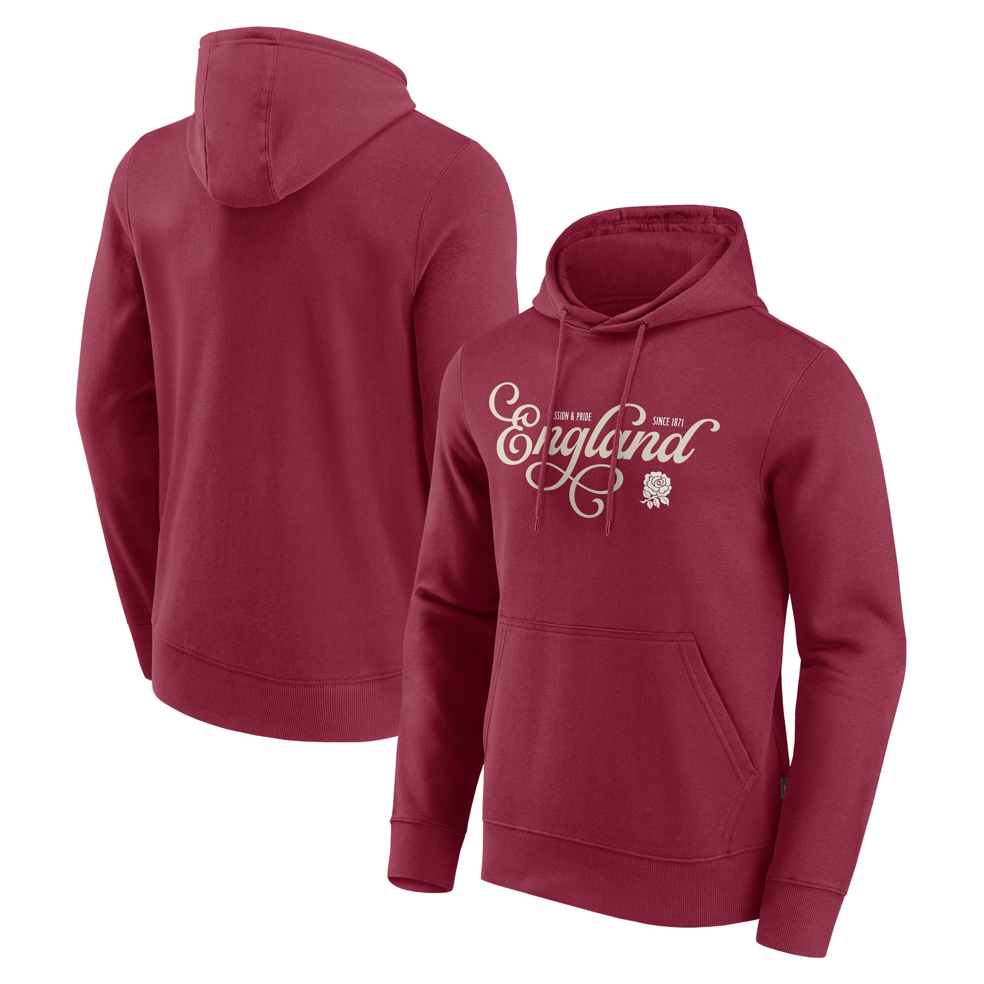 Felpa con cappuccio grafica England Rugby Vintage Script - Rossa
