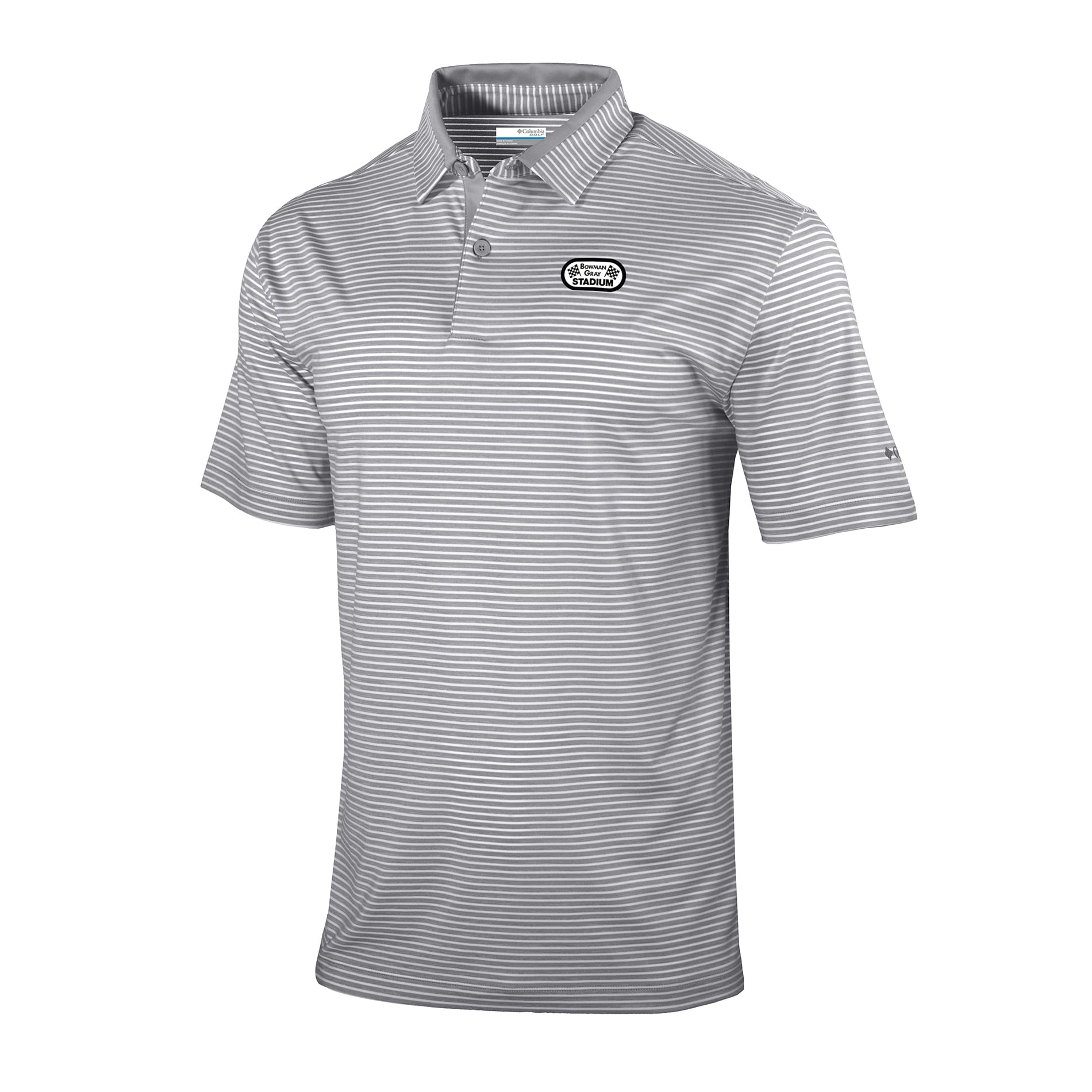 Men's Columbia White Bowman Gray Stadium Omni-Wick Golden Hills Polo