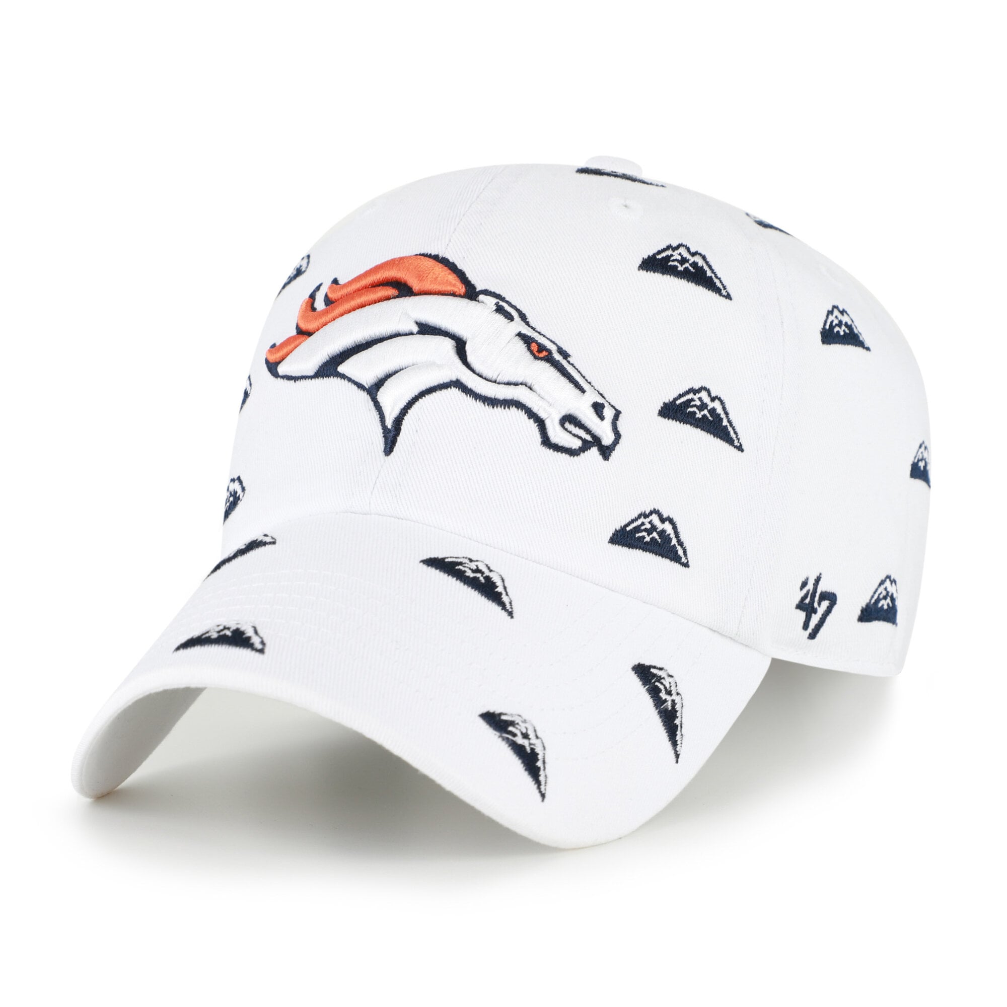 Unisex '47 White Denver Broncos Confetti Clean Up Adjustable Hat