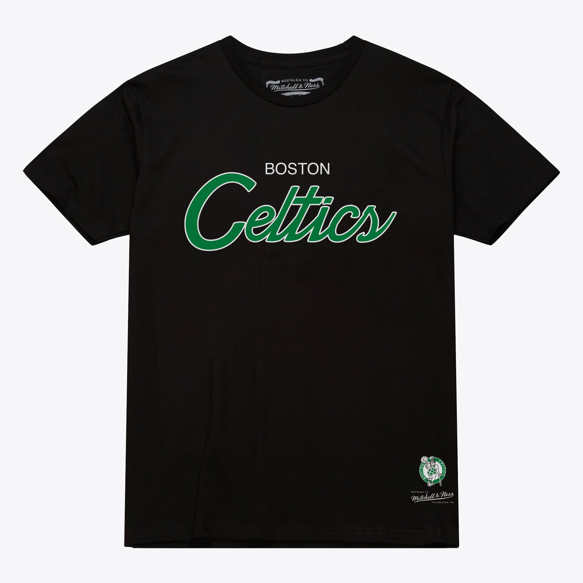 Men's Mitchell & Ness Black Boston Celtics Vintage Wordmark T-Shirt