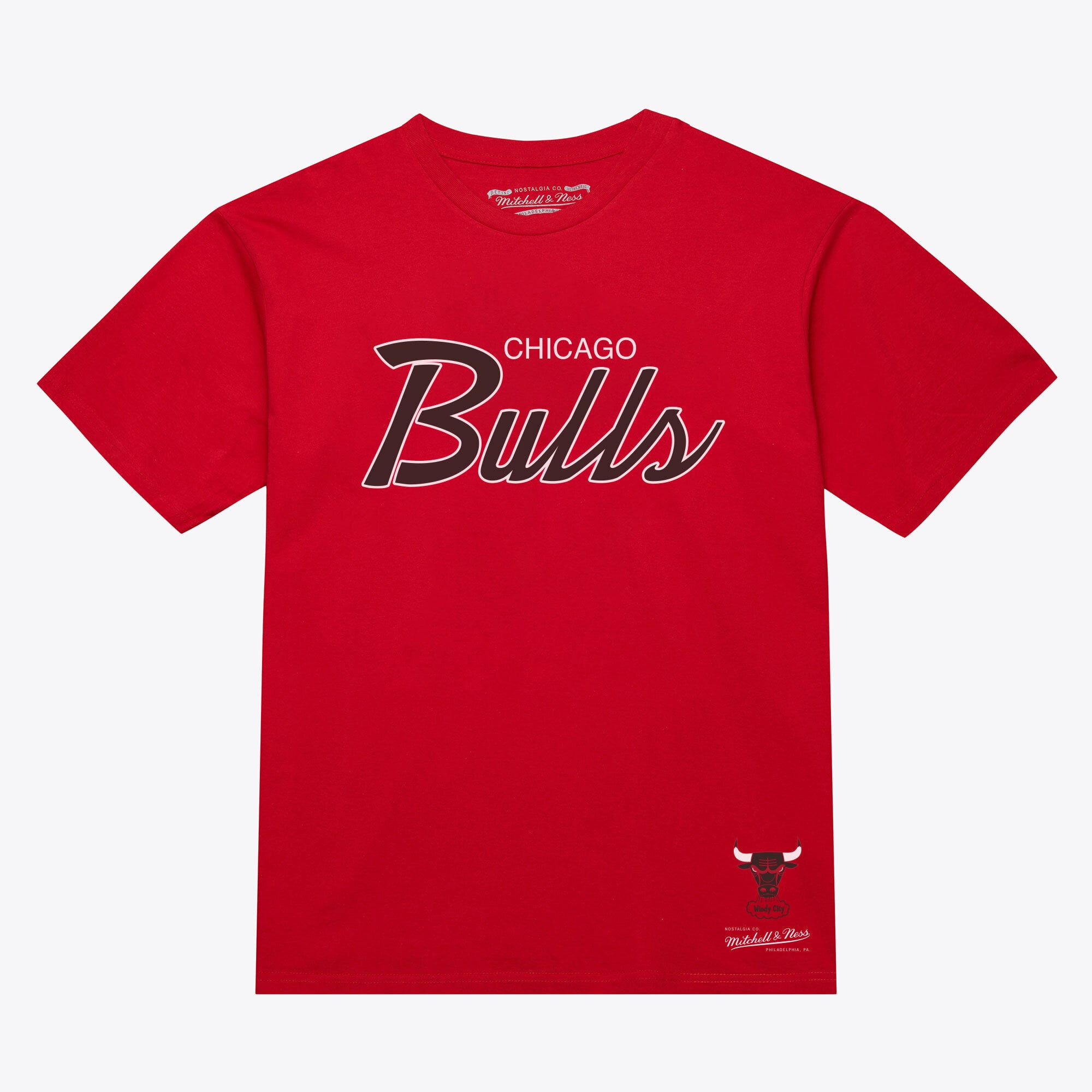 Men's Mitchell & Ness Red Chicago Bulls Vintage Wordmark T-Shirt