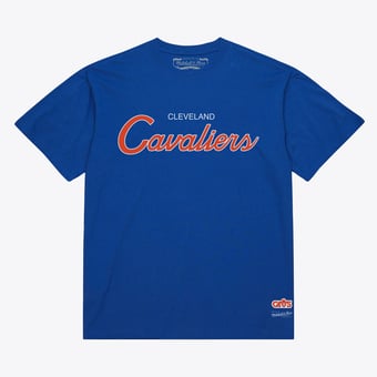 Men's Mitchell & Ness Royal Cleveland Cavaliers Vintage Wordmark T-Shirt