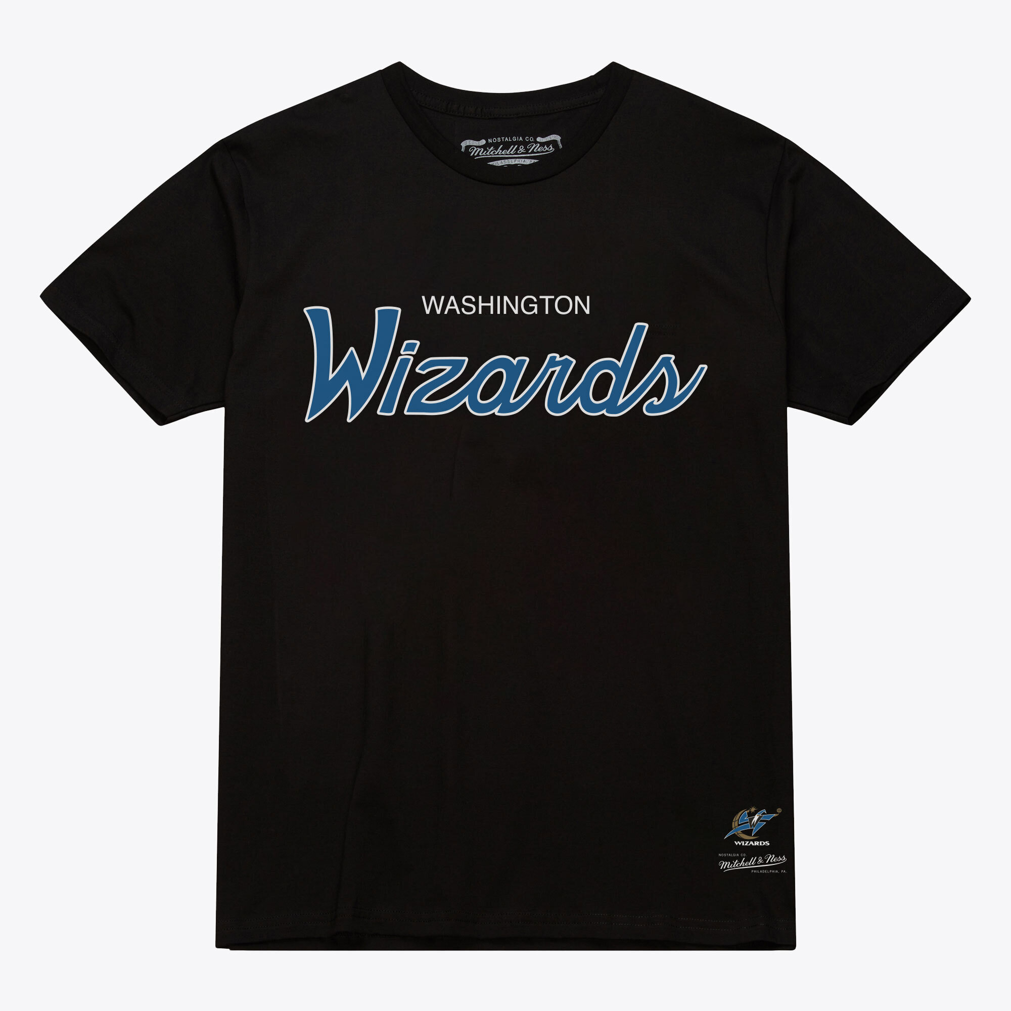 Men’s Mitchell & Ness Black Washington Wizards Vintage Wordmark T-Shirt Men’s Mitchell & Ness Black Washington Wizards Vintage Wordmark T-Shirt