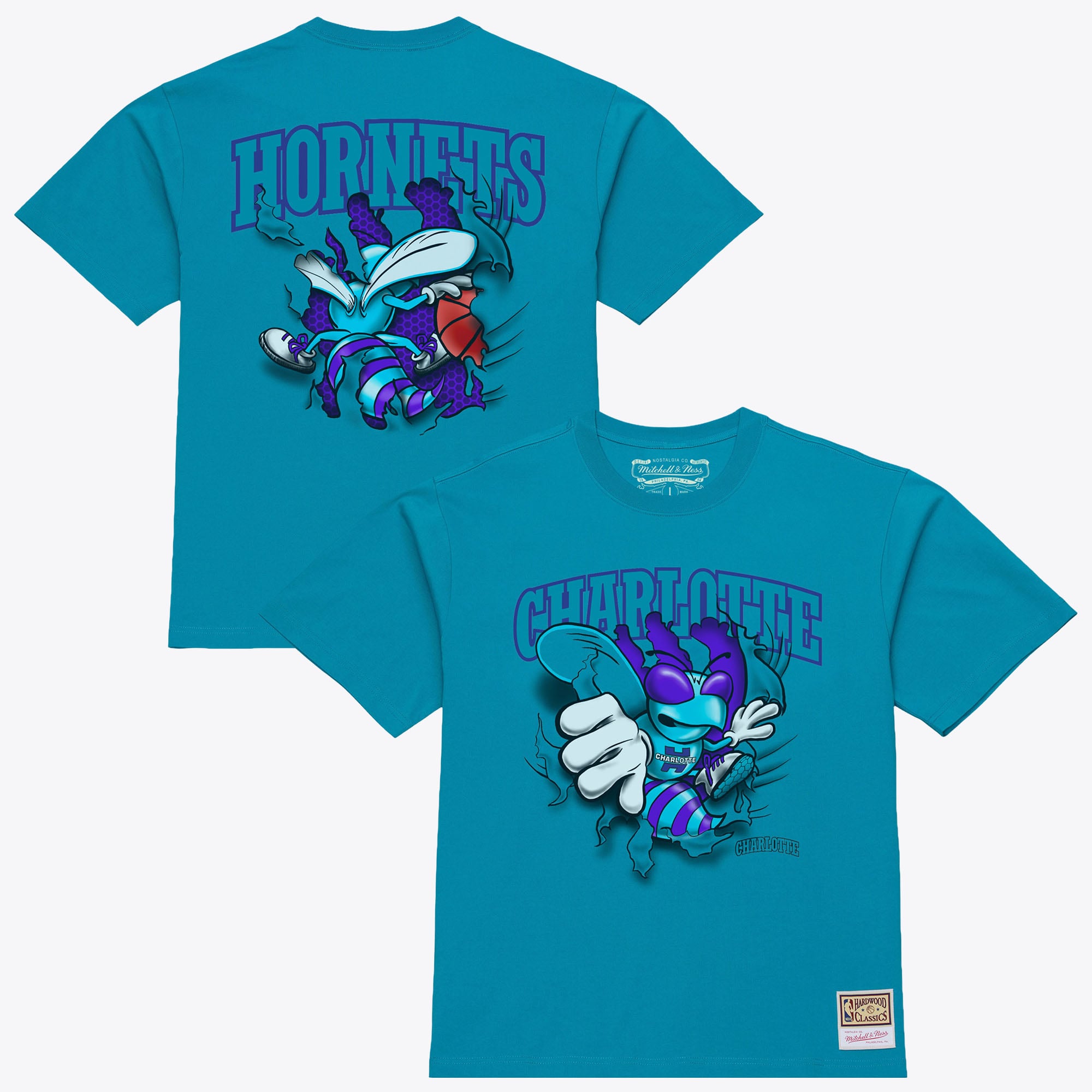 Men's Mitchell & Ness Teal Charlotte Hornets Breakthrough T-Shirt