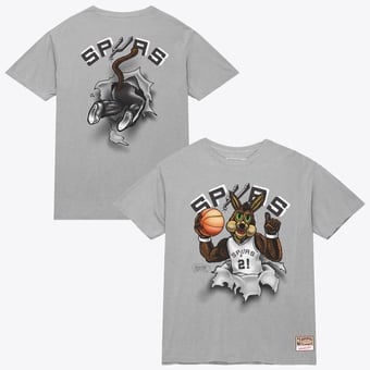 Men's Mitchell & Ness Silver San Antonio Spurs Breakthrough T-Shirt