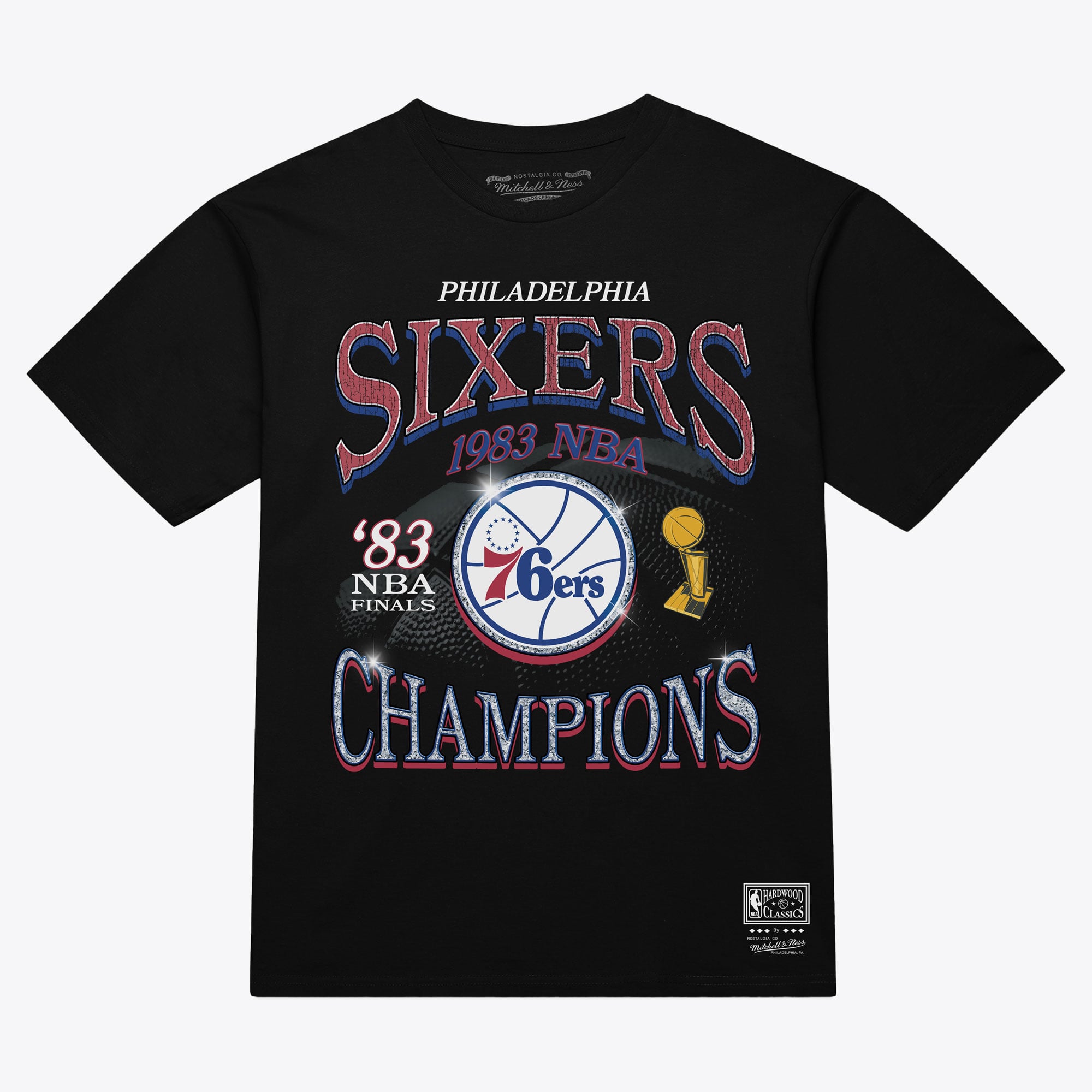 Men's Mitchell & Ness Black Philadelphia 76ers Champions Era T-Shirt