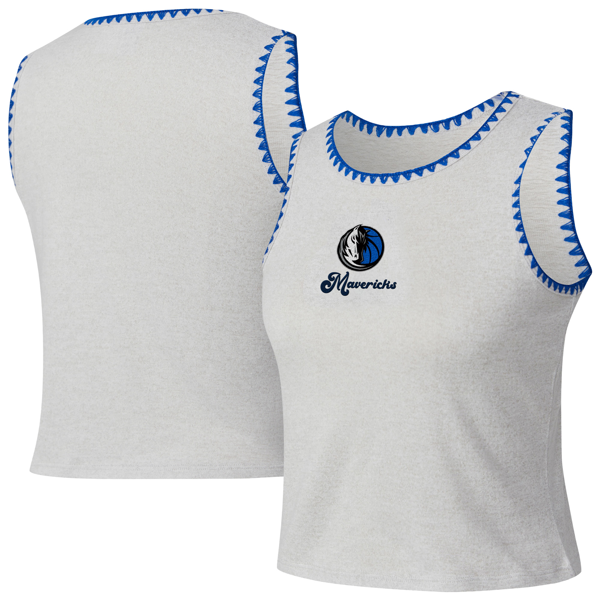 Concepts Sport Women's Gray Dallas Mavericks Neptune Hacci Knit Tank Top - Gray, Royal