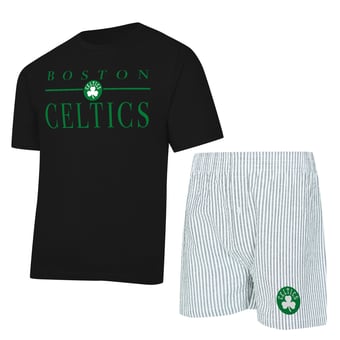 Women's Concepts Sport  Black/White Boston Celtics Copeland T-Shirt & Shorts Sleep Set