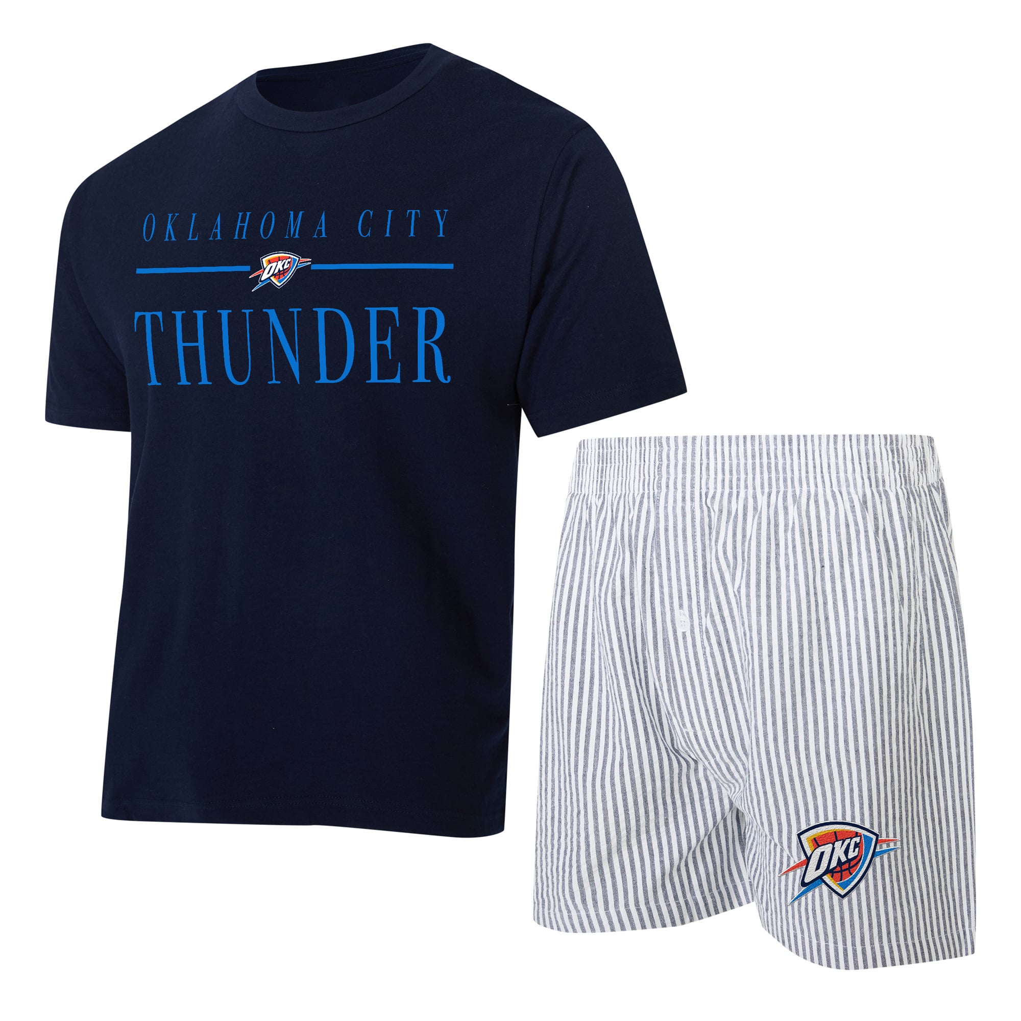Women's Concepts Sport  Navy/White Oklahoma City Thunder Copeland T-Shirt & Shorts Sleep Set