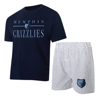 Women's Concepts Sport  Navy/White Memphis Grizzlies Copeland T-Shirt & Shorts Sleep Set