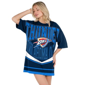 Women's Concepts Sport  Navy Oklahoma City Thunder Mosaic Knit Nightdress