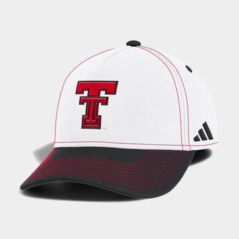 Unisex adidas White/Black Texas Tech Red Raiders 2026 Sideline A-Frame Adjustable Hat