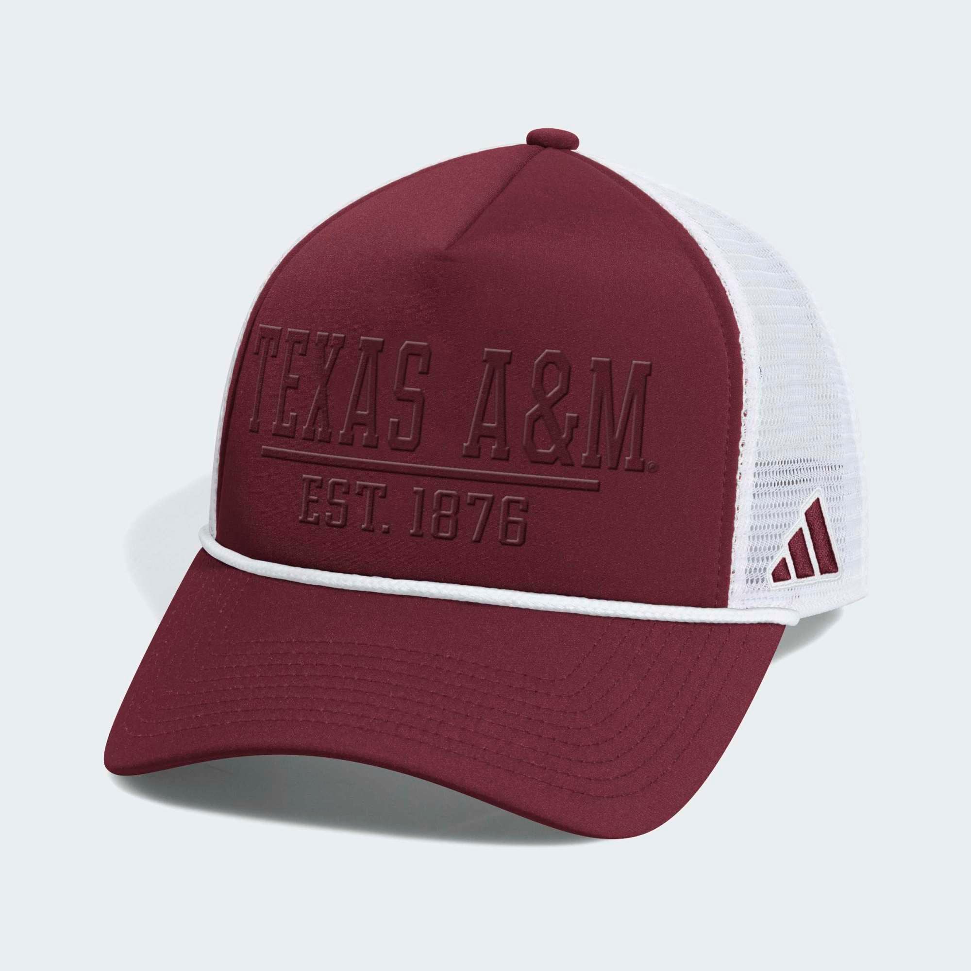 Men's adidas  Maroon/White Texas A&M Aggies Foam Front Trucker Adjustable Hat