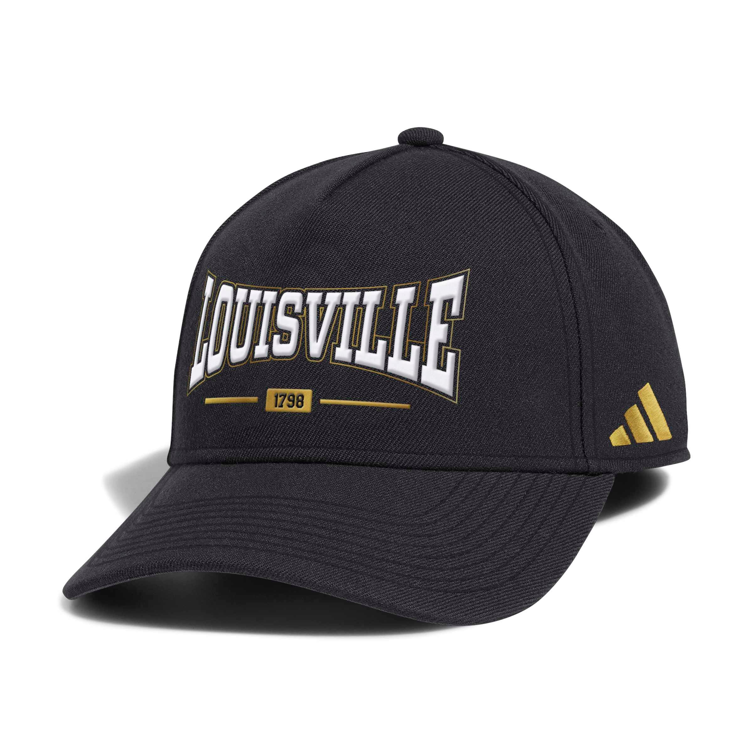 Unisex adidas  Black Louisville Cardinals For the Ville A-Frame Adjustable Hat