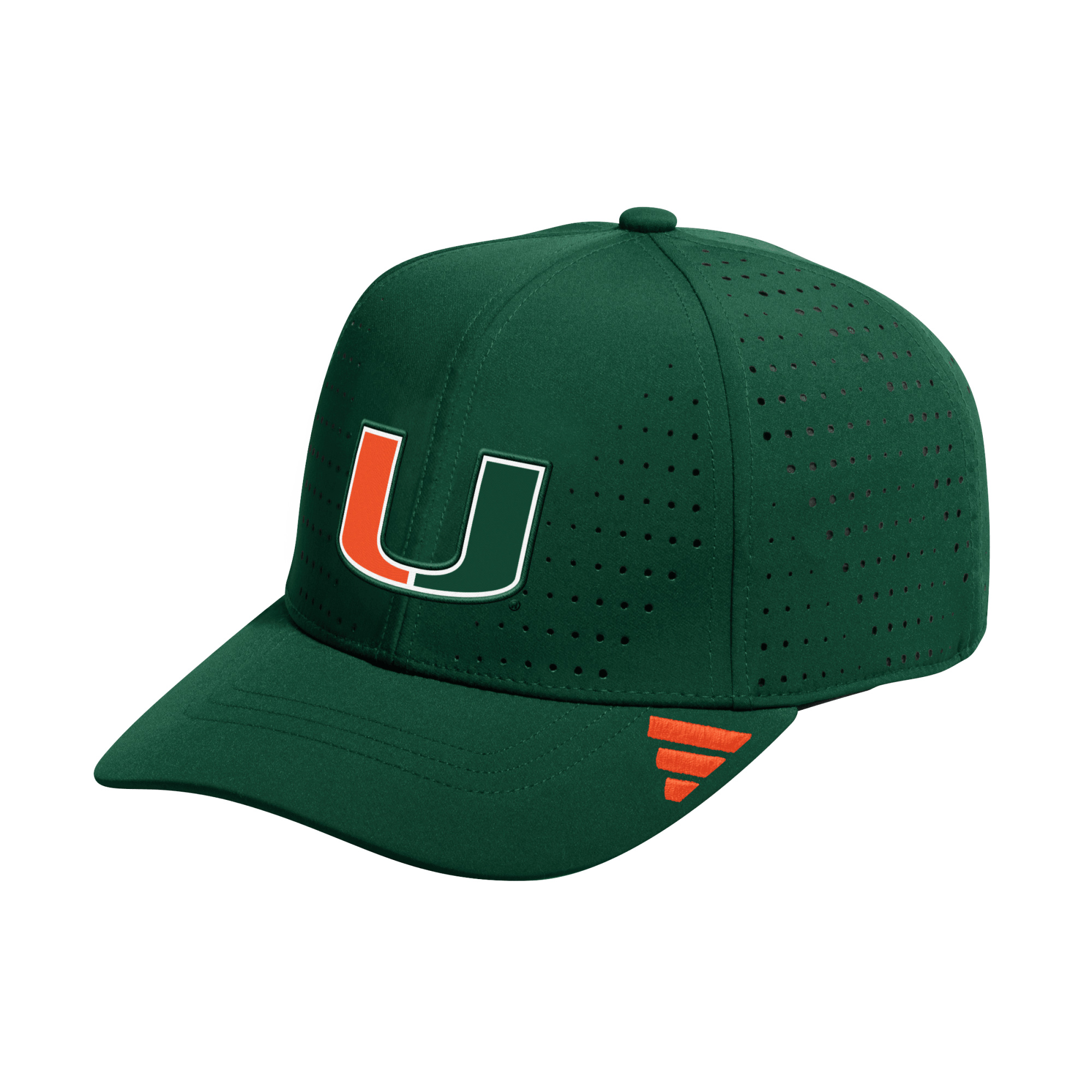 Men's adidas Green Miami Hurricanes Inline Adjustable Hat