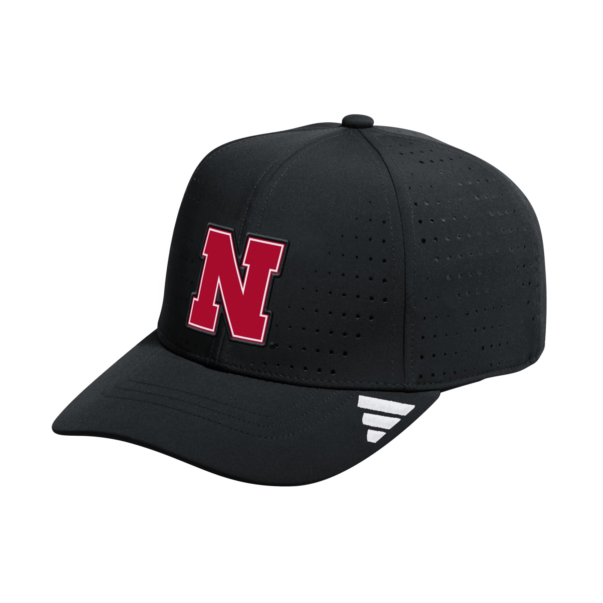 Men's adidas Black Nebraska Huskers Inline Adjustable Hat