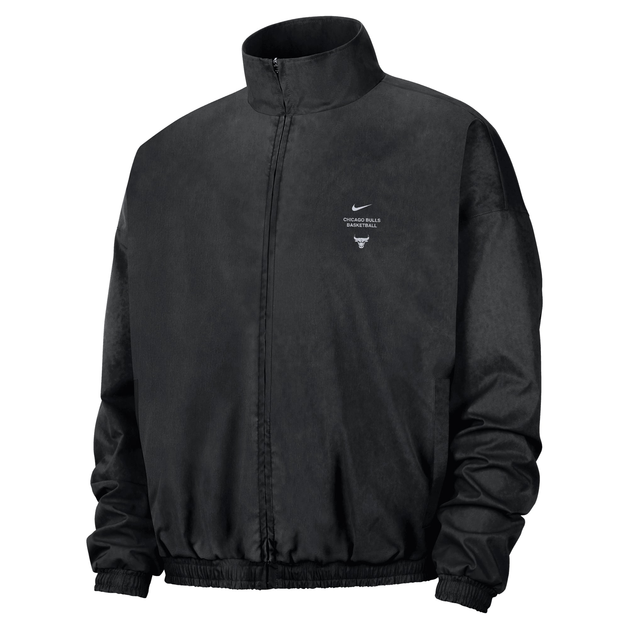Men's Nike Black Chicago Bulls 2026/27 Standard Issue On-Court Game Theater Calm Full-Zip Jacket