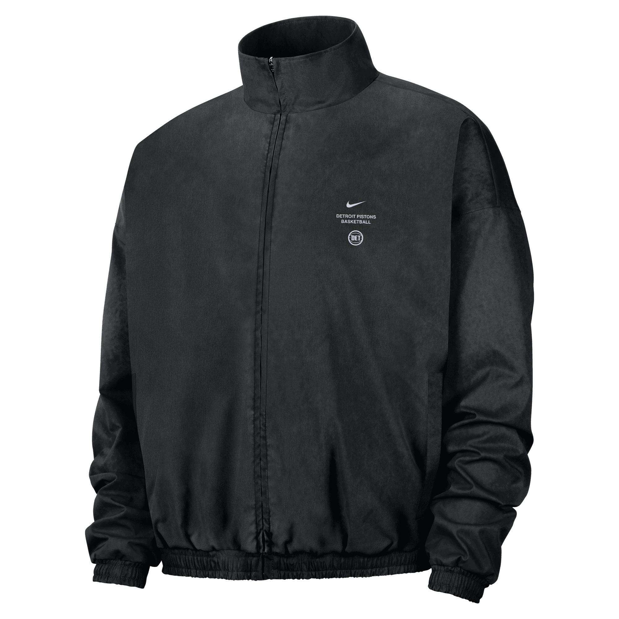 Men's Nike Black Detroit Pistons 2026/27 Standard Issue On-Court Game Theater Calm Full-Zip Jacket