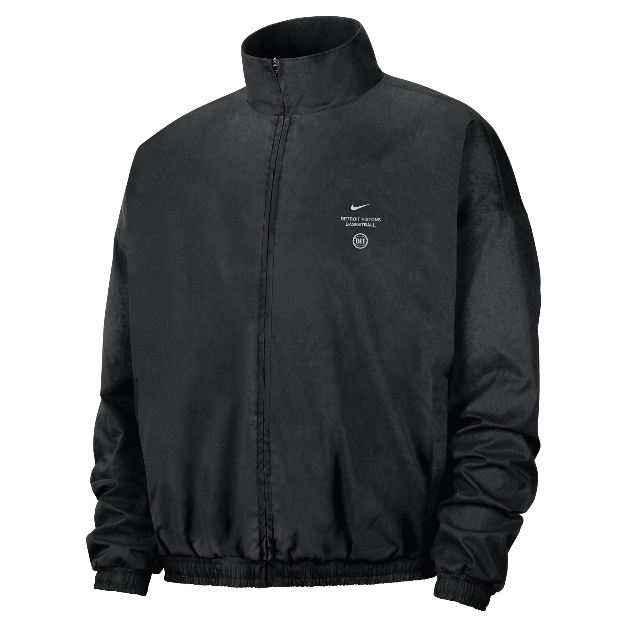 Men's Nike Black Detroit Pistons 2026/27 Standard Issue On-Court Game Theater Calm Full-Zip Jacket